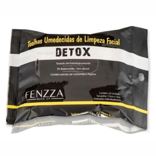 Lenço Umedecido De Limpeza Facial Detox - Fenzza 25 lenços umedecidos de 17 cm x 15cm